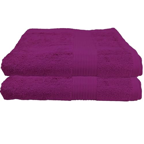 Julie Julsen 2er Pack Duschtuch 23 Farben erhältlich weich und saugstark 500gsm Öko Tex 70 x 140 cm Fuchsia von Julie Julsen
