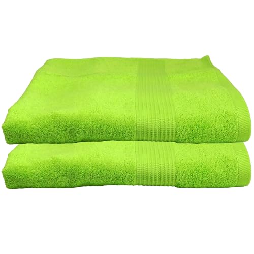 Julie Julsen 2er Pack Duschtuch 23 Farben erhältlich weich und saugstark 500gsm Öko Tex Apfelgrün 70 x 140 cm von Julie Julsen