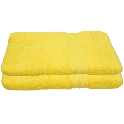 Julie Julsen 2er Pack Duschtuch 23 Farben erhältlich weich und saugstark 500gsm Öko Tex Gelb 70 x 140 cm von Julie Julsen