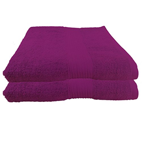 Julie Julsen 2er Pack Saunatücher vielen Farben Reine Baumwolle Qualität 500 GSM Strandtuch Fuchsia 80 x 200 cm von Julie Julsen