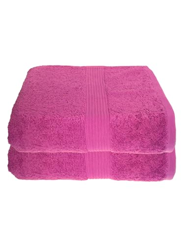 Julie Julsen 2er Pack Saunatücher vielen Farben Reine Baumwolle Qualität 500 GSM Strandtuch Pink 80 x 200 cm von Julie Julsen