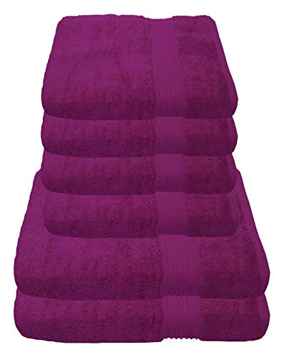 Julie Julsen 6 TLG Handtuchset 2 Badetücher 4 Handtüche Reine Baumwolle über 30 Farben Fuchsia von Julie Julsen