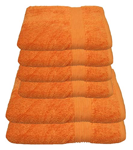 Julie Julsen 6 TLG Handtuchset 2 Badetücher 4 Handtüche Reine Baumwolle über 30 Farben Orange von Julie Julsen