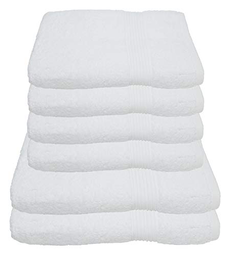 Julie Julsen 6 TLG Handtuchset 2 Badetücher 4 Handtüche Reine Baumwolle über 30 Farben Weiß von Julie Julsen