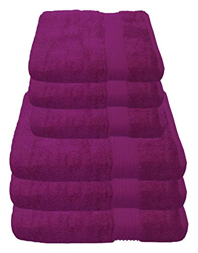 Julie Julsen 6 TLG Handtuchset 3 Badetücher 3 Handtücher Reine Baumwolle über 30 Farben Fuchsia von Julie Julsen