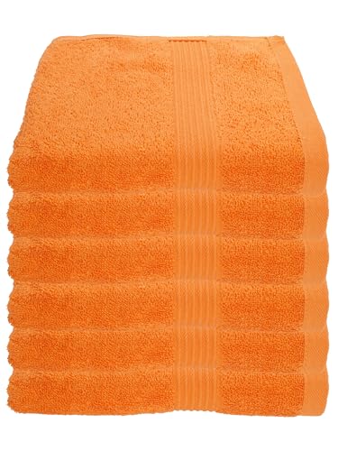 Julie Julsen 6er Pack Handtuch 29 Farben erhältlich weich und saugstark 500gsm Öko Tex Orange 50 x 100 cm B-Ware von Julie Julsen