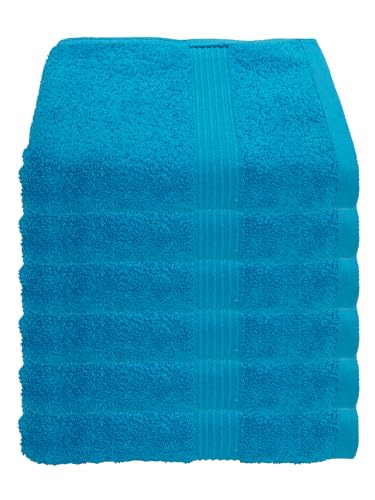 Julie Julsen 6er Pack Handtuch 29 Farben erhältlich weich und saugstark 500gsm Öko Tex Türkis 50 x 100 cm B-Ware von Julie Julsen