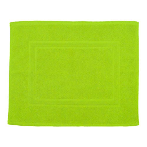 Julie Julsen Badvorleger 50 x 40 cm Premium Qualität 900 gm2 in aktuellen Farben und 4 Größen aus Baumwolle Badematte Badteppich Duschvorleger Design Doppel Rahmen Apfelgrün von Julie Julsen