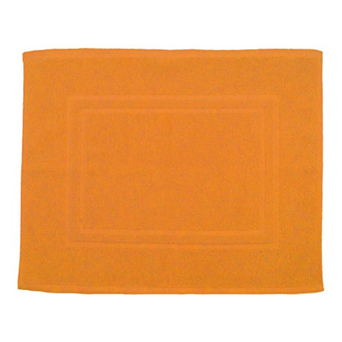 Julie Julsen Badvorleger 50 x 40 cm Premium Qualität 900 gm2 in aktuellen Farben und 4 Größen aus Baumwolle Badematte Badteppich Duschvorleger Design Doppel Rahmen Orange von Julie Julsen