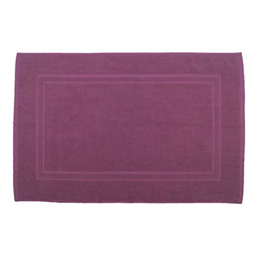Julie Julsen Badvorleger 50 x 80 cm Premium Qualität 900 gm2 in aktuellen Farben und 4 Größen aus Baumwolle Badematte Badteppich Duschvorleger Design Doppel Rahmen Lila von Julie Julsen