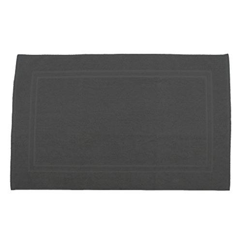 Julie Julsen Badvorleger 70 x 120 cm Premium Qualität 900 gm2 in aktuellen Farben und 4 Größen aus Baumwolle Badematte Badteppich Duschvorleger Design Doppel Rahmen Anthrazit von Julie Julsen