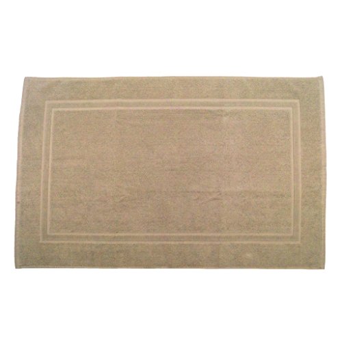 Julie Julsen Badvorleger 70 x 120 cm Premium Qualität 900 gm2 in aktuellen Farben und 4 Größen aus Baumwolle Badematte Badteppich Duschvorleger Design Doppel Rahmen Sand von Julie Julsen