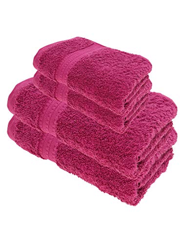 Julie Julsen Bio Duschtuch-Set 4 TLG. 2 Dusch- 2 Handtücher Fuchsia 100% Baumwolle Frotte 550g/m² von Julie Julsen