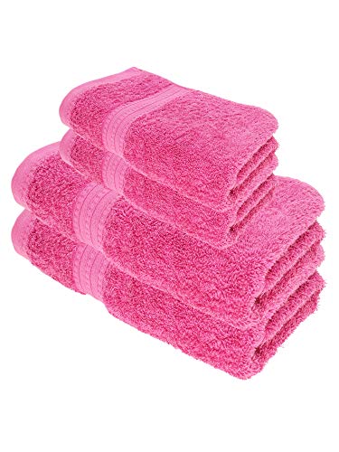 Julie Julsen Bio Duschtuch-Set 4 TLG. 2 Dusch- 2 Handtücher Pink 100% Baumwolle Frotte 550g/m² von Julie Julsen