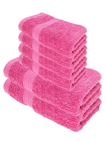 Julie Julsen Bio Duschtuch-Set 6 TLG. 2 Dusch- 4 Handtücher Pink 100% Baumwolle Frotte 550g/m² von Julie Julsen