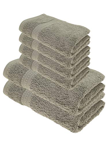 Julie Julsen Bio Duschtuch-Set 6 TLG. 2 Dusch- 4 Handtücher Silbergrau 100% Baumwolle Frotte 550g/m² von Julie Julsen