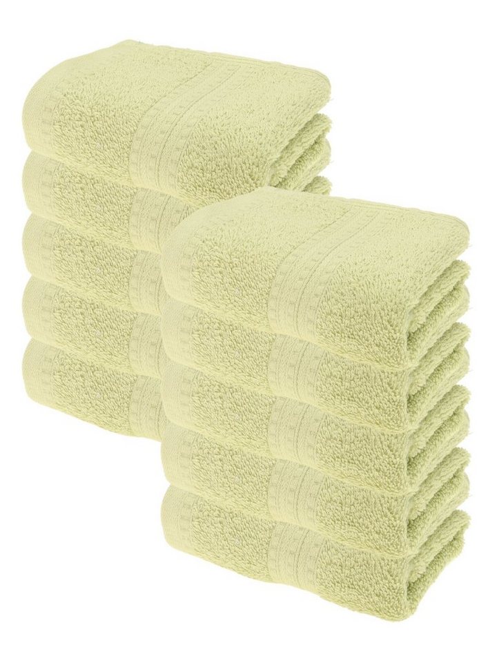 Julie Julsen Handtücher 10-Handtücher-Lindgrün, Bio-Baumwolle (10-St) von Julie Julsen