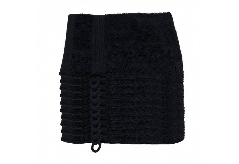 Julie Julsen Waschhandschuh 10-Waschhandschuh-Schwarz-Waschhandschuh 15 x 21 cm, (10-St) von Julie Julsen