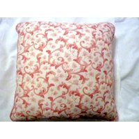 2Er Set Designer-Kissen Aus Covington-stoff in Elfenbein Und Ziegelrot Mit Gekordelten Rändern von JulieButlerCreations