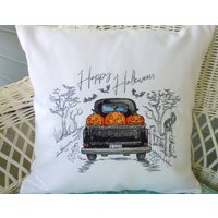 Halloween Lkw Kissenbezug, Bestickter Kissenbezug von JulieButlerCreations