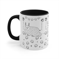 11 Unzen Kaffee Becher Schädel Kaninchen Goth Geburtstag Einweihungsparty Geschenke Seltsame Lustige Schrullige Wunderliche Kunst Gothic Punk Emo von JulieFitzGeraldArt