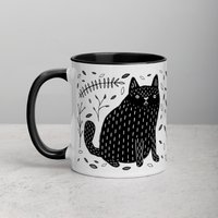 11 Unzen Kaffee Becher Schwarze Katze Volkskunst Cottagecore Housewarming Geburtstag Geschenke Süß Schräg Sachen Schrullig Tee Keramik Gothic 11 Unzen Kaffee Becher Schwarze Katze Volkskunst Cottagecore Housewarming Geburtstag Geschenke Süß Schräg Sachen Schrullig Tee Keramik Gothic von JulieFitzGeraldArt