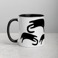 11 Unzen Kaffee Becher Schwarze Katze Volkskunst Einweihungsparty Geburtstagsgeschenke Illustration Lustige Niedliche Seltsame Sachen Schrullige Tee von JulieFitzGeraldArt