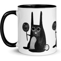 11 Unzen Kaffee Becher Seltsame Kaninchen Lollipop Volkskunst Geburtstag Housewarming Geschenke Wunderlich Gruselig Süß Schrullig Goth Gothic von JulieFitzGeraldArt
