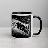 11 Unzen Kaffee Tasse Hase Schwarz Kaninchen Volkskunst Einweihungsparty Geburtstag Geschenke Lustig Niedlich Seltsame Sachen Schrullig Wunderliche von JulieFitzGeraldArt