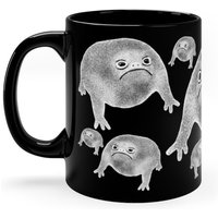 11 Unzen Schwarze Kaffeetasse Seltsamer Frosch Goblincore Volkskunst Geburtstag Housewarming Wunderlich Gruselig Niedlich Schrullig Lustig von JulieFitzGeraldArt