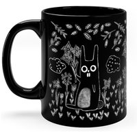 11 Unzen Schwarzer Kaffee Becher Gartenkaninchen Wildblumen Pflanzen Zimmerpflanzen Geburtstag Housewarminggeschenke Seltsam Lustige Skurrile von JulieFitzGeraldArt