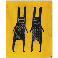 9x11" Kunstdruck Satin Poster Hase Monster Folk Art Malerei Schrullige Einweihungsgeschenke Wandkunst Lustige Geschenke von JulieFitzGeraldArt