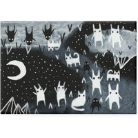 Metall Kühlschrankmagnet Kaninchen Monster Landschaft Mondsichel Goblincore Gothic Dark Academia Witchy Geburtstag Geschenk Weirdcore Goth Punk von JulieFitzGeraldArt