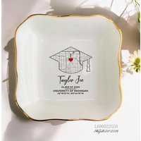 Personalisierte Universität Karte/Abitur Graduierung Geschenk Personalisierte Ringschale Für Tochter Benutzerdefinierte College Abschluss Klasse von JulienPShop