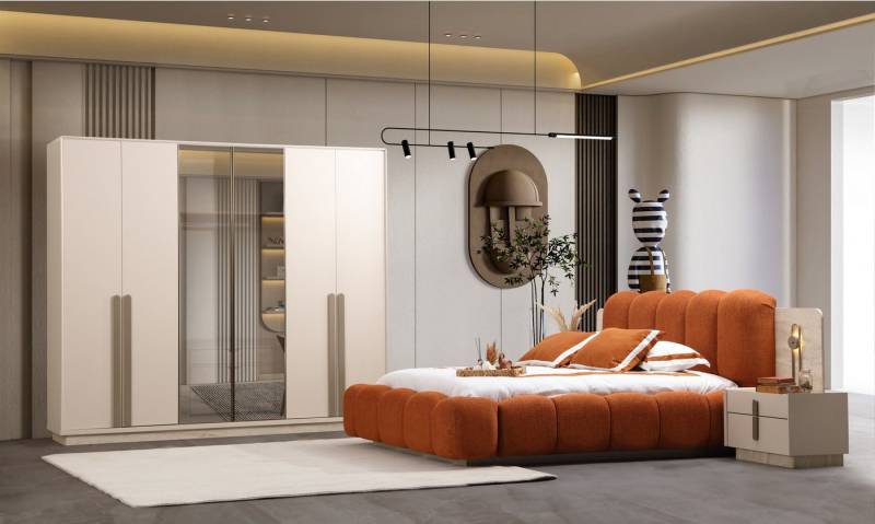 JulietHome Schlafzimmer-Set Amber, (Set, Kleiderschrank, Bett, Nachttische, Schminktisch mit Spiegel), Integrierte Bettlampen von JulietHome
