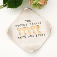 Keramik Familienschlüsselschale, Personalisierte Schlüsselschale Für Die Familie, Familiengeschenke, Schlüsselhalter Und Organizer von JulietReevesDesigns