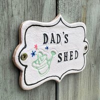 Papas Keramik Schuppen Schild, Personalisierte Outdoor Gartenhaus Großeltern Geschenk Für Den Vatertag, Ihn von JulietReevesDesigns