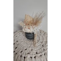 Boho Trockenblumengesteck/Trockenblumenstrauß Mini in Weiß/Beige Im Blumentopf von JulisDekozauber
