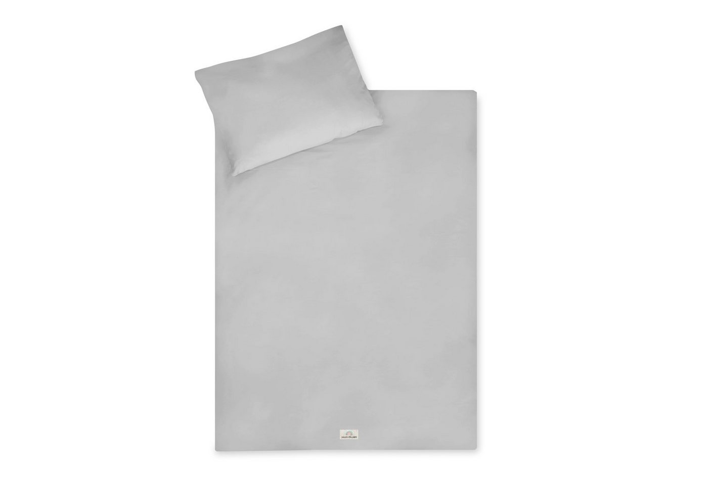 Julius Zöllner Babybettwäsche uni light grey Bettwäsche 100x135+40x60, Baumwolle, 2 teilig, baby bettwäsche babybettwäsche 100x135 von Julius Zöllner