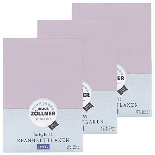 Julius Zöllner Spannbetttuch Jersey 70x140 / 60x120 Flieder 3er Pack von Julius Zöllner