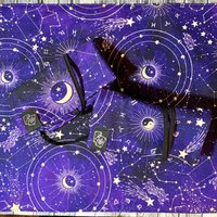 Tarot Kartenetui - Lila Galaxy Yin Yang Moons von JuliusHandmadeCrafts