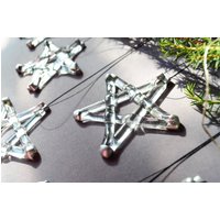 Fusing Glas Ornamente Stern Urlaub Dekor Weihnachtsschmuck Glaskunst Glasornamente Moderne Weihnachtsdeko Silber von JulliaTyasko
