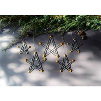 Weihnachts-Stern Gold-Stern Weihnachtsdekoration Gold-Dekor Weihnachtsschmuck Modernes Dekor Glas-Ornamente Geschmolzenes Glas-Kunst Set Mit 5 von JulliaTyasko
