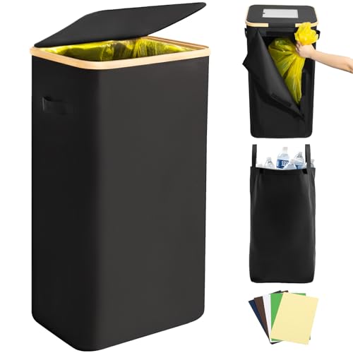 Julrrimg Gelber Sack Ständer & Mülleimer 100L – Müllsackständer mit wiederverwendbarem Innensack, vollständig verschließbar, mit rückseitigem Zugang zum Müllsack von Julrrimg