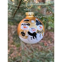 New Orleans Saints Familie Von 3 Personalisierte Schneemann Weihnachten Ornament Handbemalt Geschenk von MaineOrnamentCompany