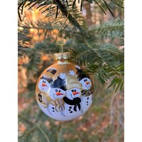 New Orleans Saints Familie Von 4 Personalisierte Schneemann Weihnachten Ornament Handbemalt Geschenk von MaineOrnamentCompany