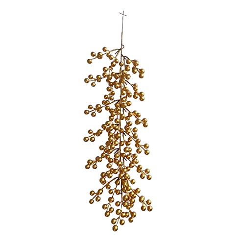 24,4 Zoll Weihnachts-Beerengirlande, Künstliche Winter-Beerengirlande, DIY-Weihnachtsgirlande, Dekorationen für Feiertage, Kamin, Treppen, Tisch, Weihnachtsbäume(Gold) von Julyue