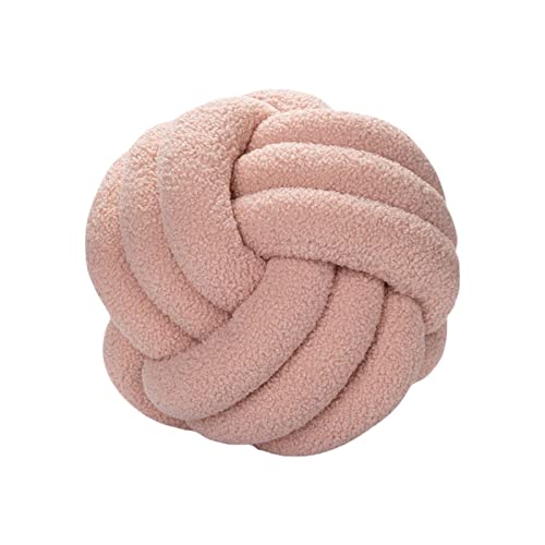 Julyue Knotenkissen, rundes Ballkissen, 28cm, Lammwolle, Knotenballkissen, Heimdekoration, handgefertigt, geknotet, Wurfkissen für Couch, Bett, Auto, Büro (Rose) von Julyue