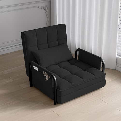 Julyue schlafsofa umwandelbar, klappsofa mit 5 stufig Verstellbarer Rückenlehne, Schlafcouch mit 2 Seitentasche, schlafsofa klein, bodensofa mit schlaffunktion, für Wohnzimmer Schlafzimmer (Schwarz) Julyue schlafsofa umwandelbar, klappsofa mit 5 stufig Verstellbarer Rückenlehne, Schlafcouch mit 2 Seitentasche, schlafsofa klein, bodensofa mit schlaffunktion, für Wohnzimmer Schlafzimmer (Schwarz) von Julyue