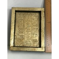 Decorative Gilded Wood Art, Tutankhamun Coffin Text Wall Ancient Egyptian History Enthusiasts, Hieroglyphic Symbols, Artisan Craft von JumaARTshop